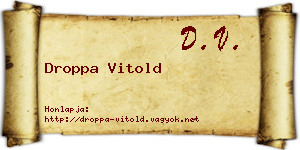 Droppa Vitold névjegykártya